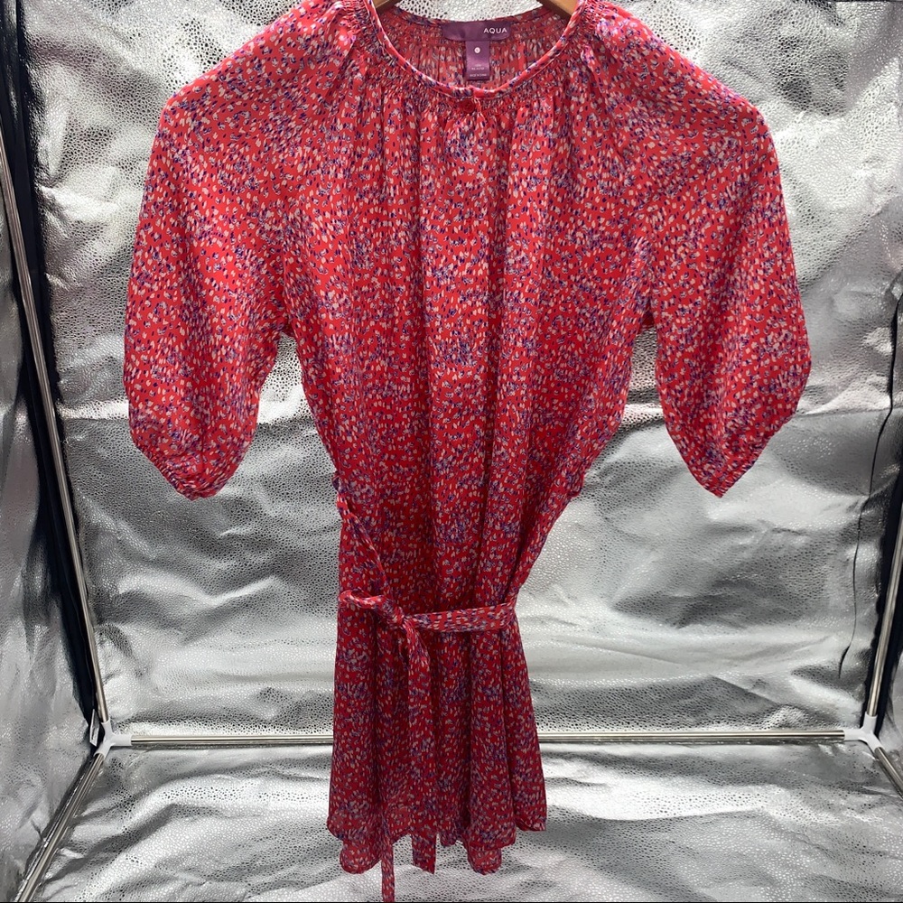 Aqua Red patterned blouse